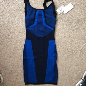 Blue and Black Bodycon Dress